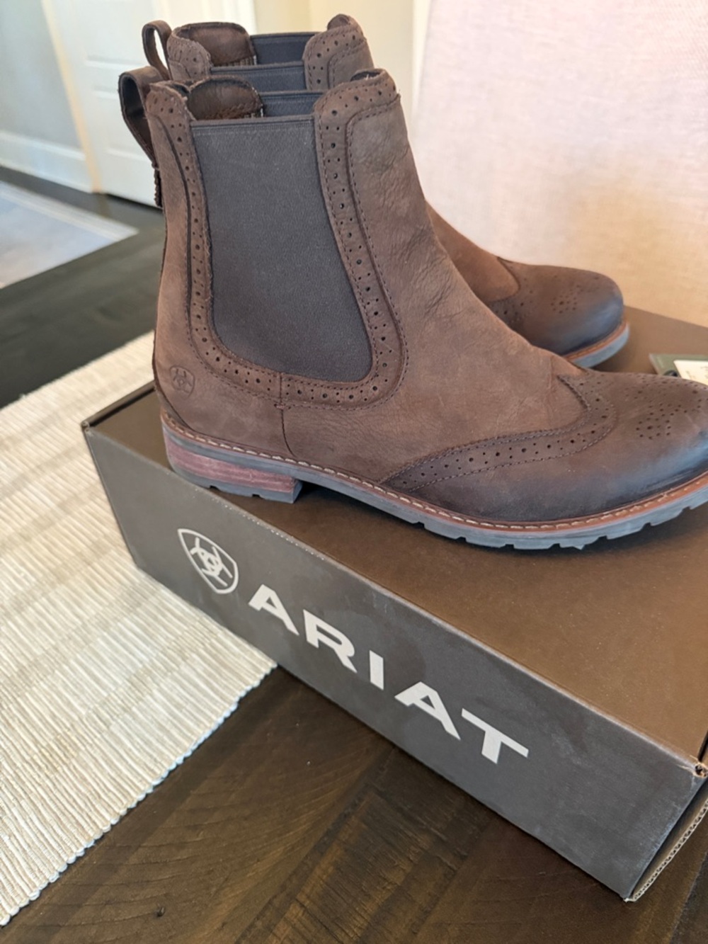 Ariat Brown Leather Ankle Booties - Picture 2 of 16